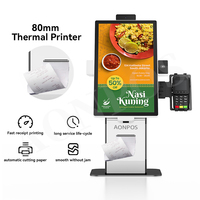 Kiosque de paiement libre-service Aonpos avec scanner de codes-barres, modules fonctionnels personnalisés, logo et port de paiement
