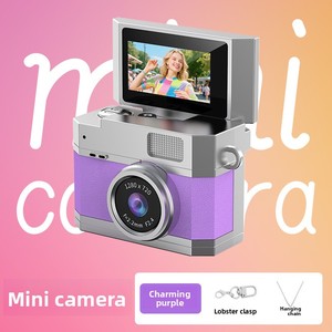 กล้องขนาดเล็กพร้อมมุมมอง 180 องศา °   กล้องฟลิปสกรีน เซ็นเซอร์ CMOS วิดีโอ Full HD ไฟฉาย LED ในตัว สำหรับเด็กและนักเรียน - Product Image 4