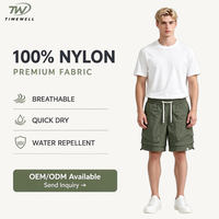 Shorts de travail d'extérieur pour hommes, séchage rapide, en nylon, hydrofuges, longueur genou, poches cargo, toucher frais, décontractés, vente en gros
