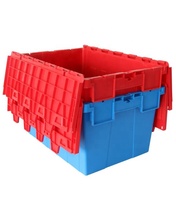 Caisse de rangement en plastique industrielle de haute qualité, boîte de déménagement en plastique avec couvercle