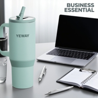 Bouteille d'eau de haute qualité de 40 oz en acier inoxydable avec revêtement en poudre, sans BPA, gobelet de voyage