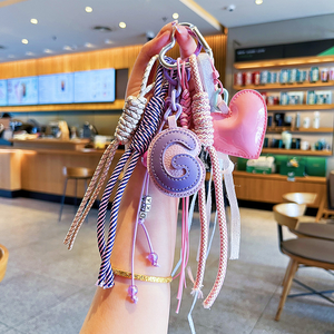 Creative DIY PU Leather Y2K <b>Key</b> <b>Chain</b> Bag Accessories Girls Cute Heart Pendant Exquisite Cartoon Design Durable Eco-Friendly - Product Image 5