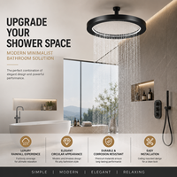 Pommeau de douche pluie en laiton massif noir mat 12 pouces à fixation au plafond pour hôtels, complexes hôteliers, spas, robinetterie de salle de bain à débit élevé