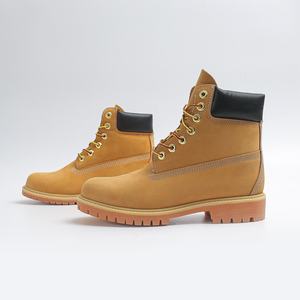 Bottes courtes de randonnée jaunes classiques et polyvalentes pour hommes, style anglais, à tige haute, en EVA - Product Image 1