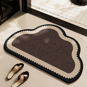 Tappetino da Bagno Hapton in Stile Retrò Francese, Forma Aliena in Camoscio Tinta Unita, Assorbente e Antiscivolo per Porta del Bagno - Product Image 2