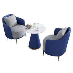 Conjunto de sofá de recepción moderno y mesa de centro de cuero PU para sala de estar, oficina, muebles para reuniones, color naranja y gris - Product Image 5