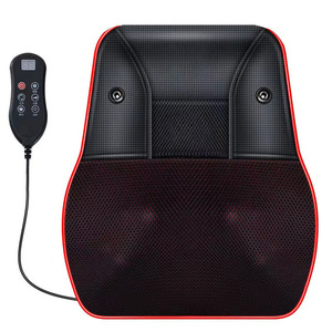 Coussin de massage électrique pour le dos, avec fonction de pétrissage, chaleur et compression, minuterie, à brancher, en cuir PU, pour le cou, la taille et le dos - Product Image 1
