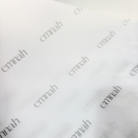 Custom Printed White Black Gift Tissue Paper 17gsm 100pcs Single Side Recycled Paper Wrapping Packaging for Clothing Shoes Logo