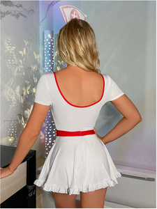 ชุดเดรสชั้นในสุดเซ็กซี่สำหรับผู้หญิงชุดคอร์เนอร์รัดรูปเอวสีตัดกันชุดพยาบาลเซ็กซี่เล่นตามบทบาท - Product Image 6