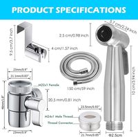 Ensemble de bidet portable en acier inoxydable pour la maison, avec robinet, tuyau de pulvérisation et raccord, pour hôtel, usage domestique, lavage des cheveux, lavabo