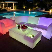 Table de bar LED avec rangement 120x67x45cm, rechargeable, 16 couleurs, table lumineuse pour showroom, exposition, fête, vente en gros, usine