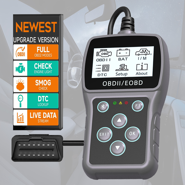 OBD2 Scanner Professional Grade Heavy-Duty Truck Car Diagnostic Tool Read/Clear Codes Check Engine Light OEM 1 Year Universal