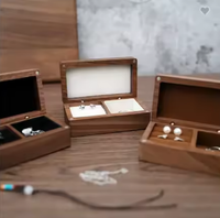 Boîte à bijoux miniature haut de gamme personnalisée en bois, boîte de rangement en bois faite à la main, emballage écologique et recyclable pour montres et bijoux