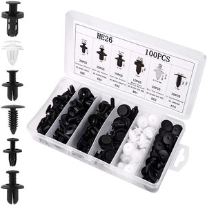 100Pcs Pare-chocs De Voiture Clips En Plastique Rivets Attaches <span class=keywords><strong>Push</strong></span> Retainer Kit avec Tailles Auto <span class=keywords><strong>Push</strong></span> <span class=keywords><strong>Pin</strong></span> Rivets Ensemble avec Fastener Remover - Product Image 1