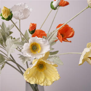 Fleurs artificielles de pavot pour la décoration de la maison, accessoires de photographie, mariage, jardin, Saint-Valentin - Product Image 2