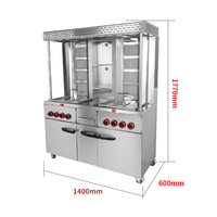 Máquina Comercial Automática Ecológica para Doner Kebab y Shawarma de Pollo, Acero Inoxidable, a Gas y Eléctrica, 2025