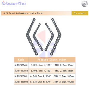 Placca di Bloccaggio per Artrodesi Tarsale ALPS, Placca Ossea in Titanio Veterinaria per Chirurgia di Fusione dell'Articolazione del Tallone degli Animali Domestici - Product Image 2