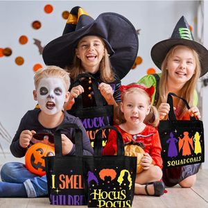 Vente en gros de fournitures d'emballage cadeau de fête réutilisables sac en <span class=keywords><strong>tissu</strong></span> non tissé dessin animé Halloween sac à main sac cadeau bonbons Biscuit - Product Image 2