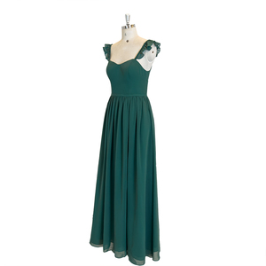 slim fit dress slacks V-neckline Velvet Dark Green Bridesmaid Dress Long Sleeves – loveangeldress main image 0