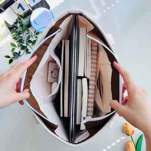 Tote Bag personalizzata per insegnante di mele ricamato insegnante personalizzato damigella d'onore rosa regalo per la sua borsa Tote di tela fai da te - Product Image 5