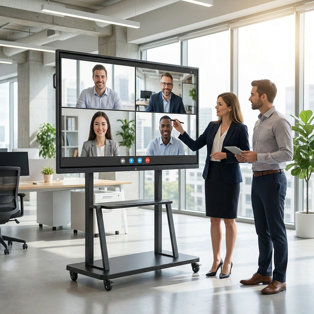 4K UHD All-in-one Interactive Whiteboard 65/75/86" Smart Board, 20-Point Capacitive Touch, Dual OS, Built for Video Conference