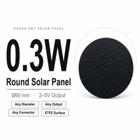 Panel Surya SMT Bentuk Kustom Bulat 0.3W 0.5W 1W 0.5W 4V 5V 6V untuk Produsen Lampu Surya Monitor Lingkungan