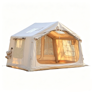 Tente gonflable carrée directe usine, installation en 10 minutes, imperméable, tente de glamping en coton avec port pour cheminée - Product Image 1