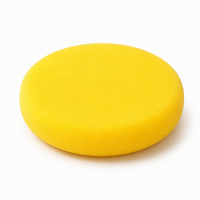 Tampon applicateur de cire pour voiture, éponge ronde en mousse souple jaune, tampon de polissage manuel pour le detailing automobile