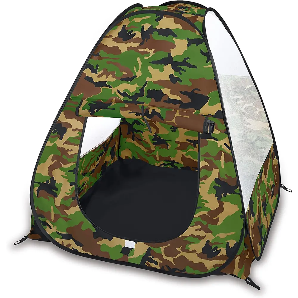 Green Pop Up Play Tent Collapsible Army Indoor Outdoor Camouflage Playhouse Hunting Gaming Kids Boys Gifts 35 Inch Toy Tents