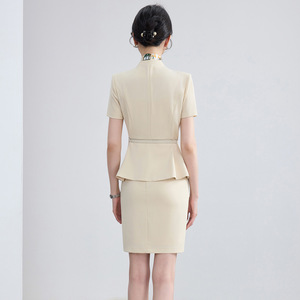 Women's Short Sleeve Suit Set Summer Thin Elegant Professional Workwear Commuting Uniform Polyester Fiber 94.2 Spandex 5.8 - Product Image 3