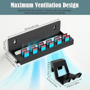 Cho Nintendo cho chuyển đổi 2 Wall Mount Trò chơi điều khiển máy đứng với 12 bảo vệ khe cắm thẻ Chức năng phụ kiện cho lưu trữ - Product Image 3