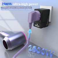 Adaptateur secteur de voyage pour ordinateur portable Foxcan GaN 70W 2USB-C+2USB-A Type-C avec câble PD QC3.0, convertisseur de prise universelle