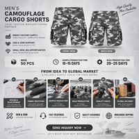 Shorts cargo camouflage personnalisés OEM pour hommes, multi-poches, tactiques, décontractés, pour le travail, streetwear, bas de tenue d'été pour l'extérieur
