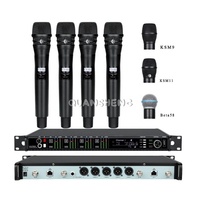 Sistema de Micrófono Inalámbrico Profesional de 4 Canales XLR con Tecnología True Diversity Avanzada AD4Q Beta58 Ksm11 para Música en Vivo