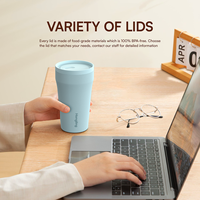 Mug Kopi Berinsulasi Dinding Ganda Bebas BPA dengan Tutup Geser Modern, Mudah Dibersihkan, Mulut Lebar untuk Sekolah & Kantor