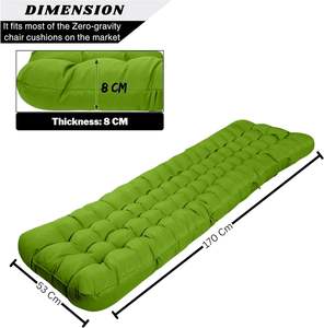 Coussin de chaise zéro gravité extra épais M-V-O de 8 cm, siège rembourré doux, tissu <span class=keywords><strong>matelassé</strong></span> respirant, chaise longue de <span class=keywords><strong>jardin</strong></span>/patio - Product Image 6