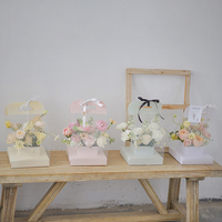 Boîte à fleurs pour Bouquet de luxe, emballage personnalisé de fleurs, boîtes d'exposition rectangulaires pour fleurs, cadeau de saint valentin, pièces