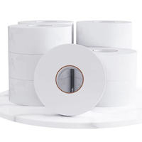 Papier toilette commercial en rouleau jumbo, 2 plis, grande taille, sans mandrin, pour hôtels, toilettes et salles de bain