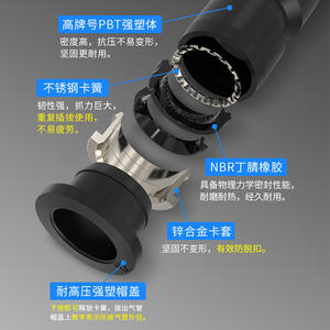 Connecteur pneumatique à connexion rapide en PU, passage direct, réducteur PG 6 mm, raccord en T PE, quatre/cinq voies, connexion rapide PY4 pour tuyaux - Product Image 3