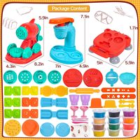 Kit de 3-en-1 pour machine à pâte à modeler : outils, accessoires, machine à crème glacée, à nouilles et à hamburgers – Jouets alimentaires pour créations culinaires de cuisine d'imitation