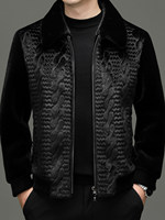 Veste en fausse fourrure pour homme, motif ondulé, chaude et épaisse, coupe-vent, pour l'hiver, vente en gros, OEM ODM