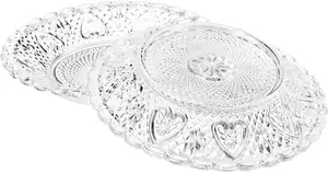 Set Of 3 Cake Stand Clear Dessert Display Stand Round Cake PLATE Cupcake Holder Stand