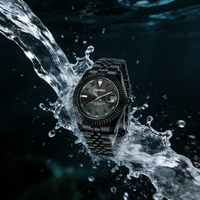 Montre de marque OEM 36 39 mm 30 m étanche en acier inoxydable automatique mouvement japonais NH35 miroir saphir vert luminescent hip hop
