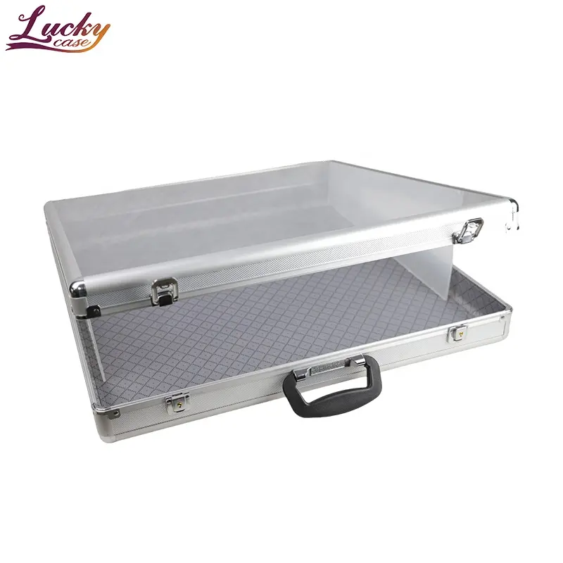 Aluminum Locking Display Case Acrylic Display Box Transparent Showing Case