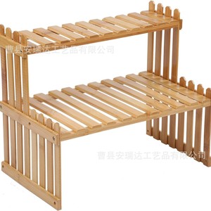 Wooden <b>Desktop</b> <b>Shelf</b> 3 Tier Storage Rack Office Organizer Rectangle Standing Type For Miscellaneous Items - Product Image 5