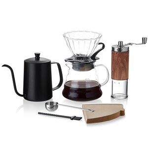 Hot Selling Products Outdoor Drip Gift Box Packaging Pot Kettle Pour Over Four in One Coffee Grinder <b>Maker</b> Gift Set - Product Image 1