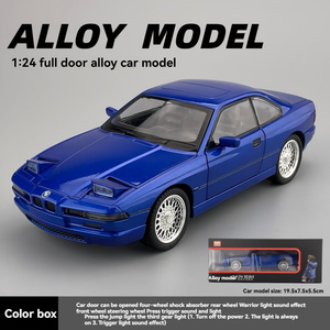 Coche de juguete de metal fundido a presión, modelo clásico BMW 850 <span class=keywords><strong>CSI</strong></span> a escala 1:24, con sonido y luz, de retroceso, coleccionable, decorativo - Product Image 5