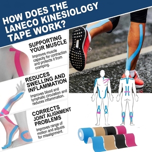 Bande <span class=keywords><strong>de</strong></span> kinésiologie imperméable et respirante sans latex, bandage sportif professionnel pour le soutien des muscles et des articulations - Product Image 5