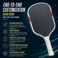 Raquette de pickleball en fibre de carbone durable pour intérieur et extérieur, idéale pour les jeux sur terrain, l'exercice et l'utilisation récréative, avec un sweet spot et un design thermoformé.