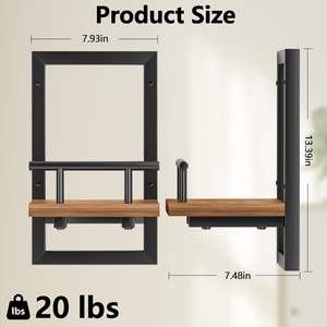 Étagères murales flottantes en métal pour plantes, gain de place pour la chambre à coucher, le salon, la cuisine, le bureau, la salle de bain, <span class=keywords><strong>d</strong></span>écoration (lot de 2) - Product Image 3